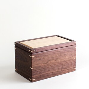 Personalized Walnut and Hard Maple Wood Memory Box, Christmas Eve Box, Wedding Gift Box, Anniversary Keepsake Box image 5