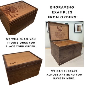 Personalized Walnut and Cherry Wood Legacy Box, Extra Large Keepsake Memory Box, Bereavement Gift image 10