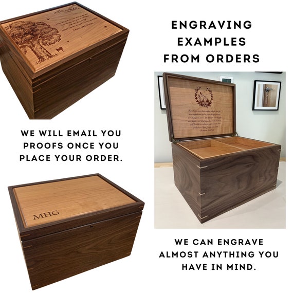 Secured Personalized Wooden Card Box - Includes Lockable Front Hinge