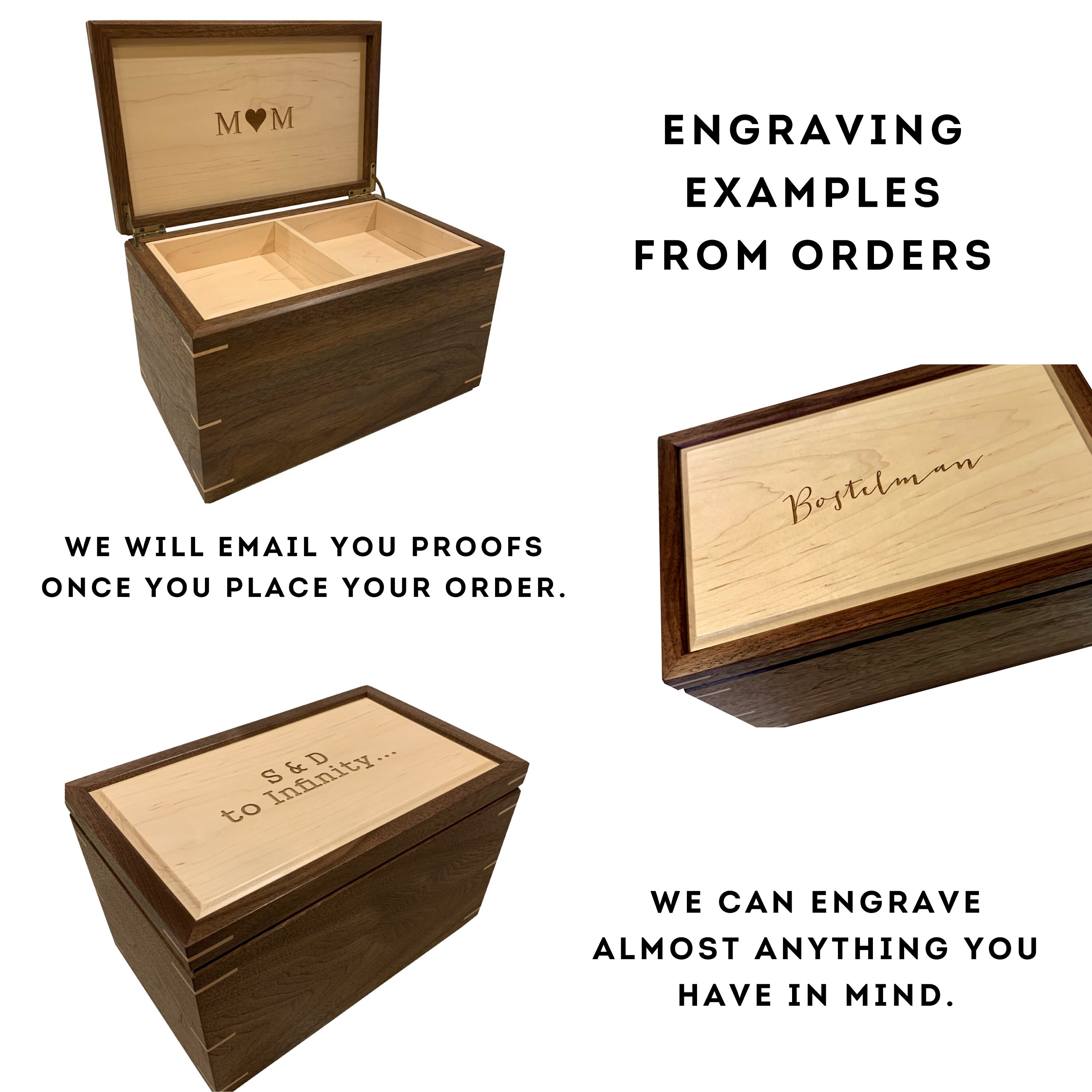 Large Keepsake Memory Box Personalized Walnut With Hard Etsy