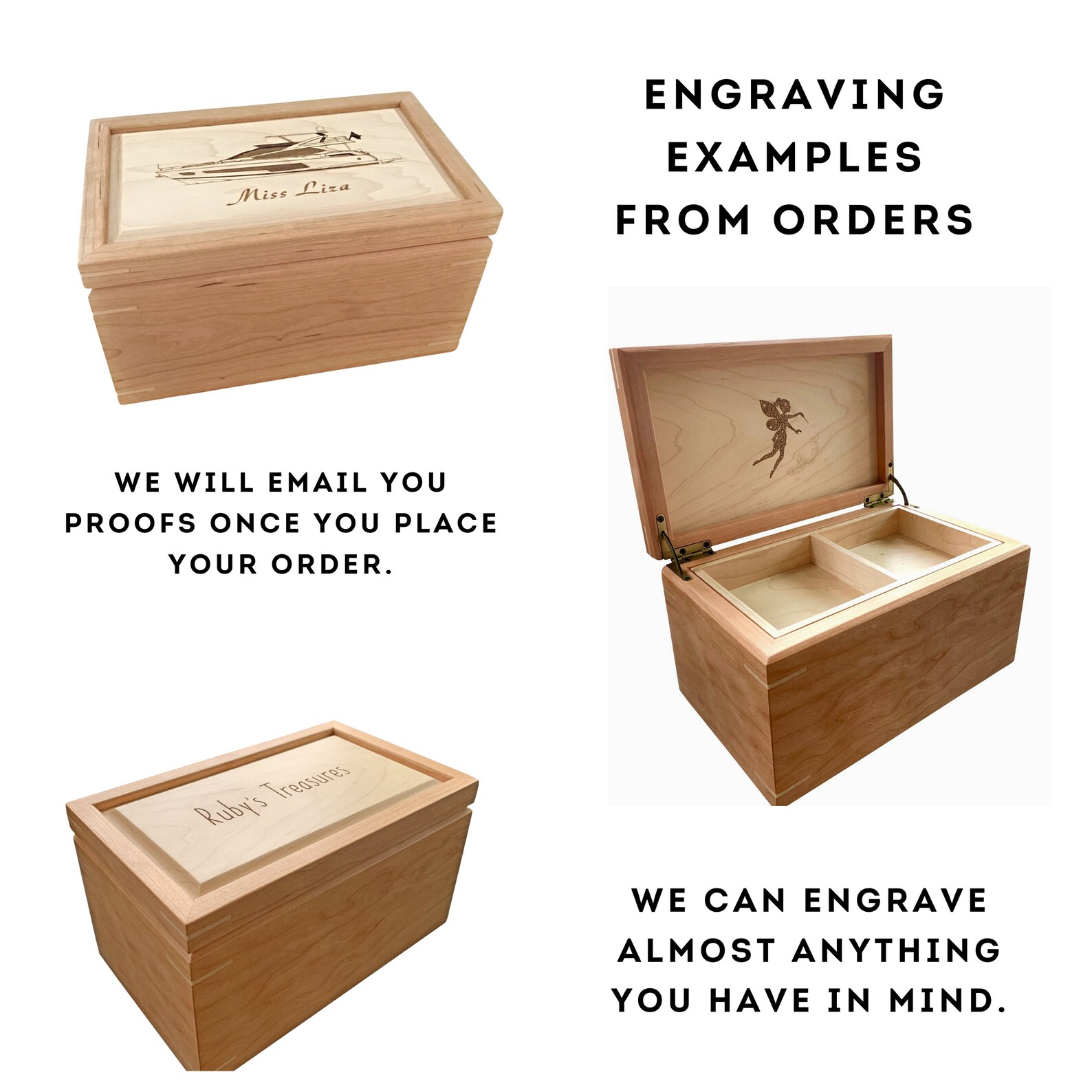 Keepsake Memory Box Personalized Cherry With Maple Wood Etsy