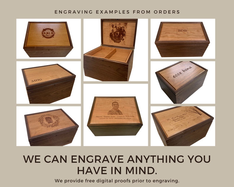 Extra Large Keepsake Memory Box Personalized Walnut with Etsy