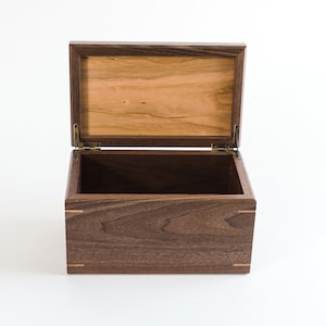 Medium Keepsake Memory Box, Personalized Walnut and Cherry Wood Box, Dog Memorial Box, 5th Anniversary Gift, Remembrance Box image 6