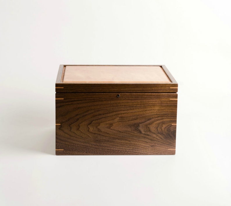 Personalized Walnut and Cherry Wood Legacy Box, Extra Large Keepsake Memory Box, Bereavement Gift image 7