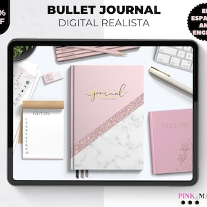 Undated Digital Planner, Realistic Digital Bullet Journal, Planner for Goodnotes, Xodo, Notability, Noteshelf - iPad and Android tablet