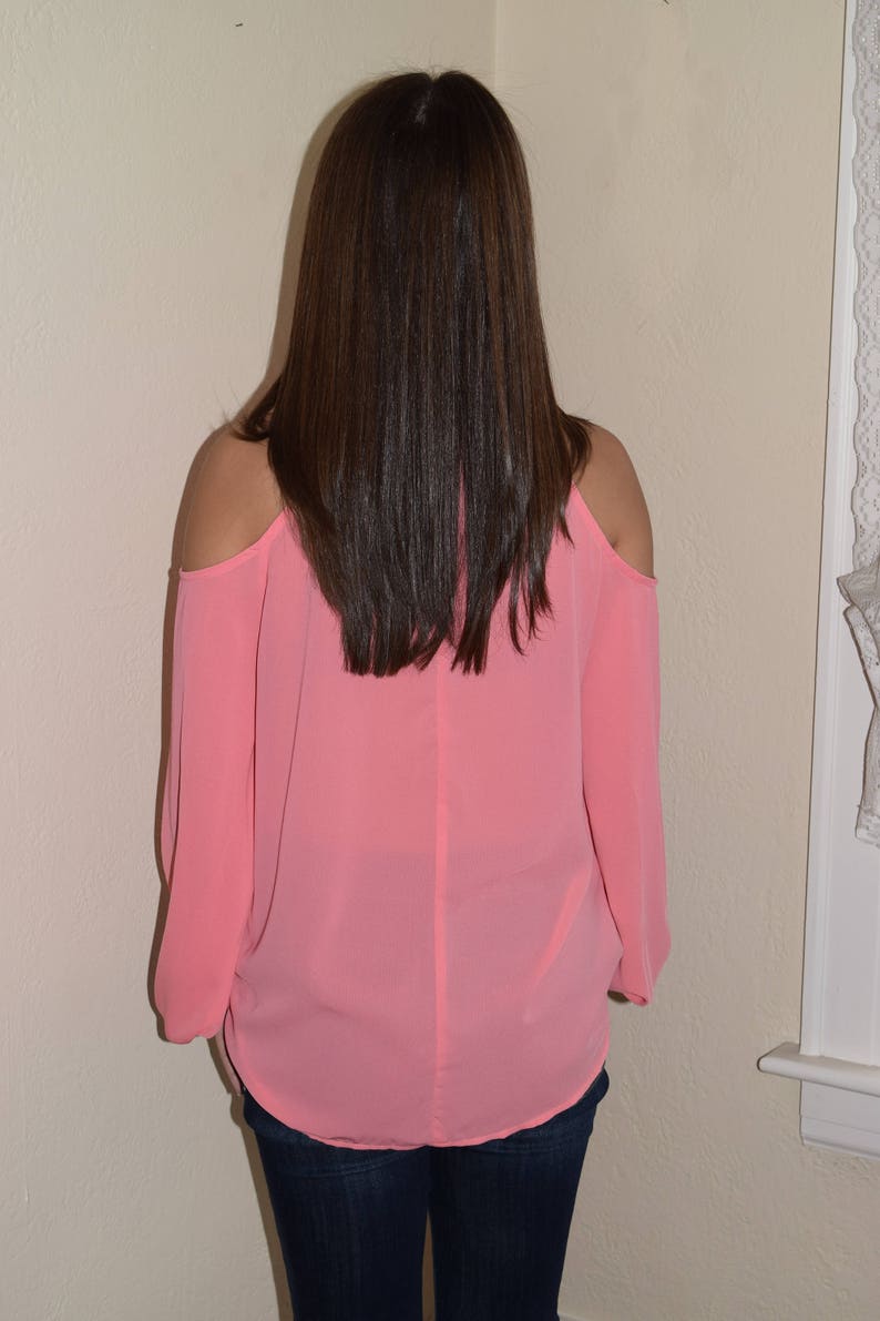 Cold Shoulder Top in Coral