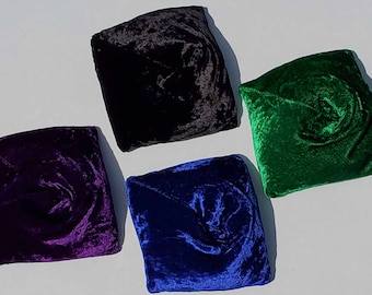 Velvety Cushion for Crystals and Stones (small) - purple, black, green, blue, red - pillow for your pretty sparkly goodness