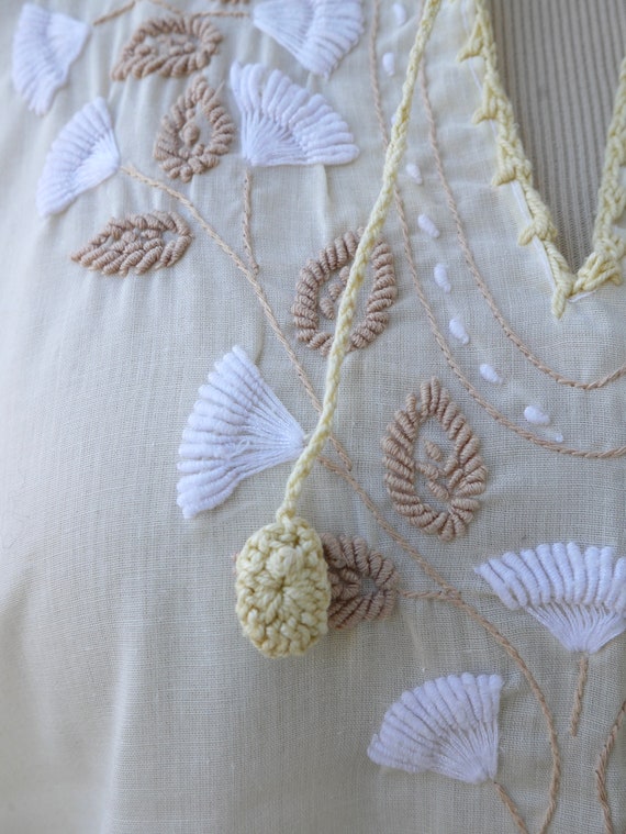 vintage embroidered smock top | floral motif | po… - image 6