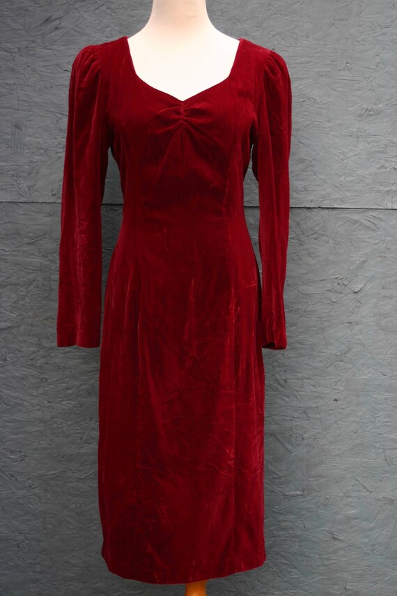 petite red velvet dress