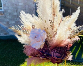 Bohemian Glamorous Pampas Grass Wedding Centerpiece Flower