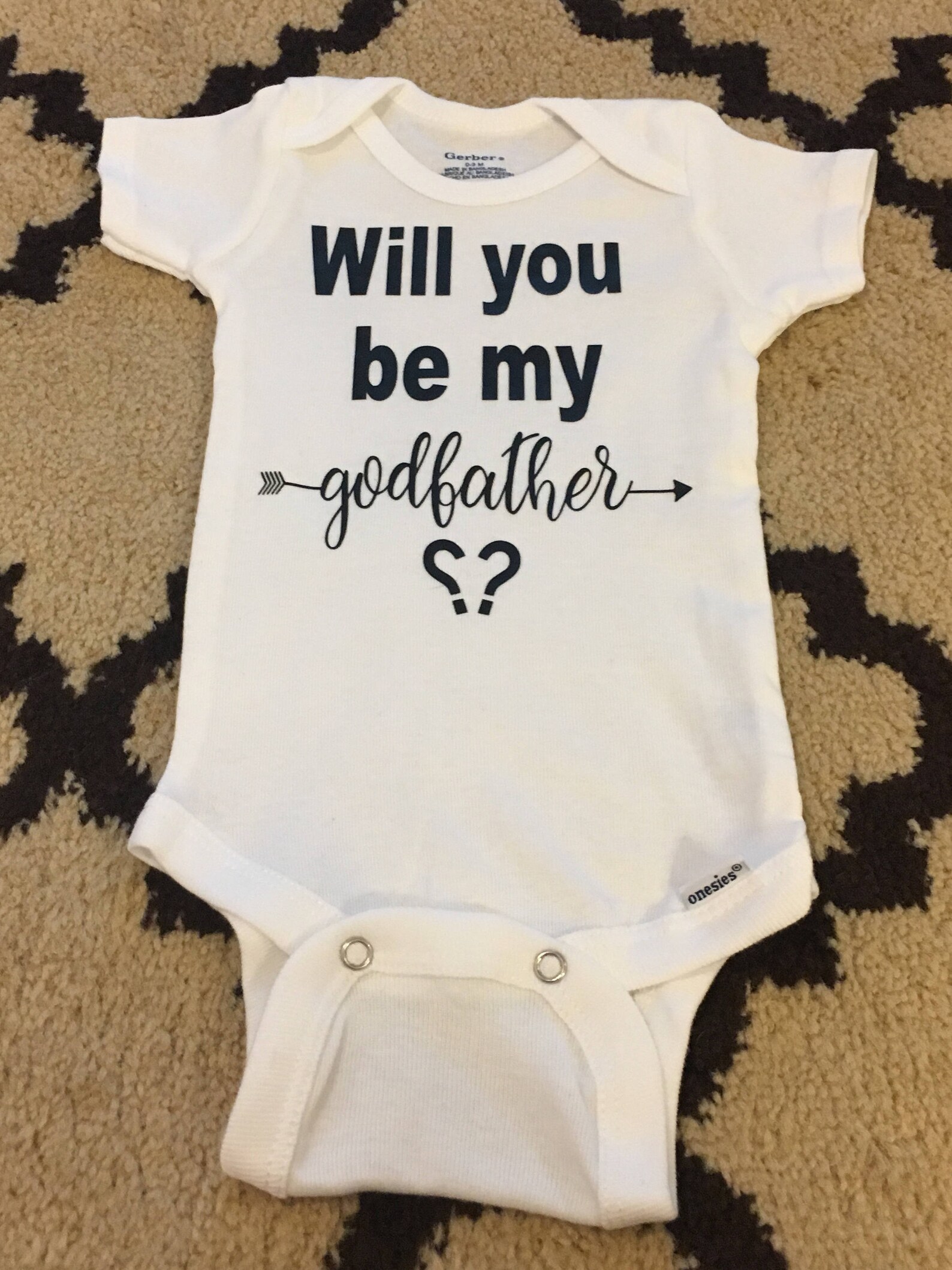 Will you be my godfather onesie godfather gift Ask | Etsy