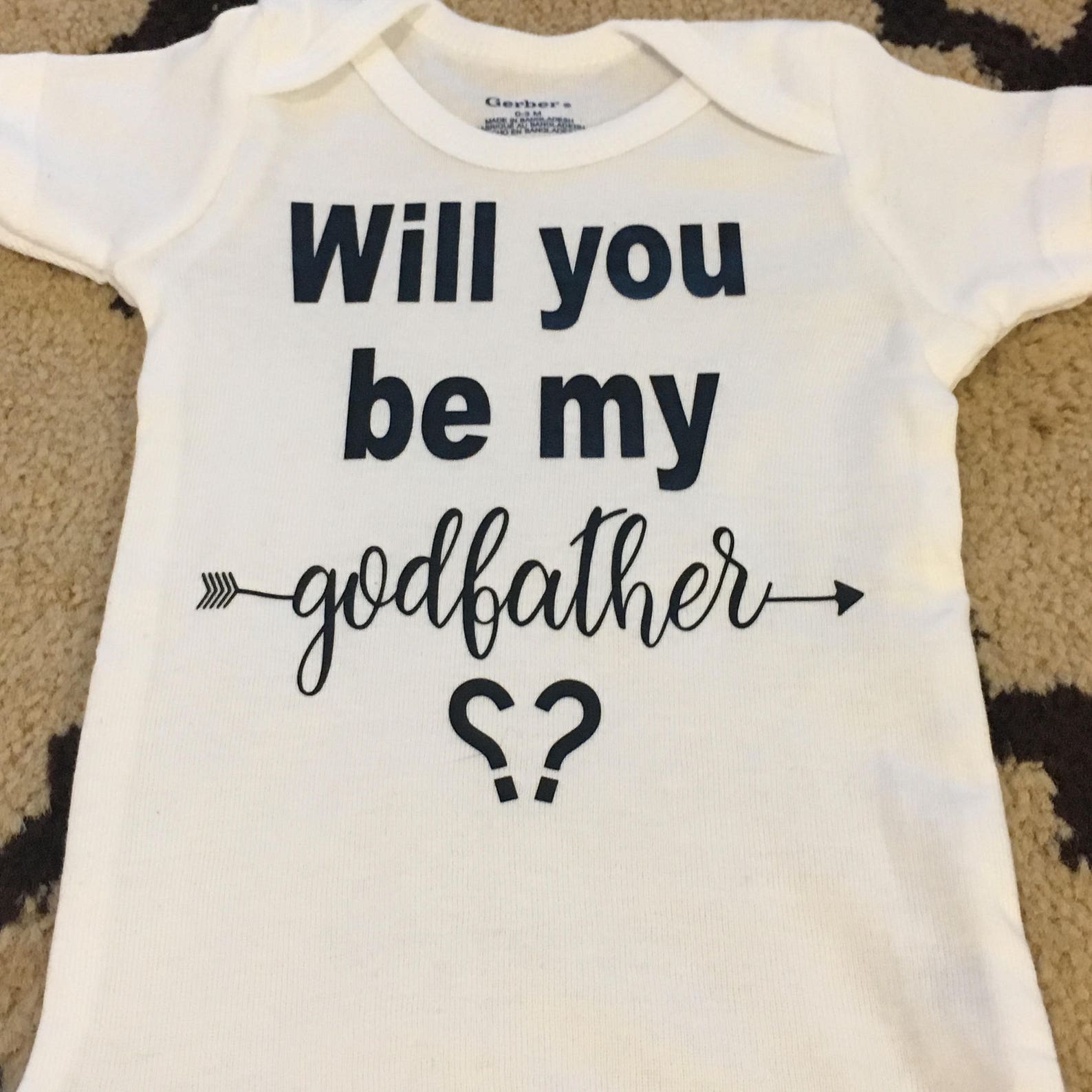 Will you be my godfather onesie godfather gift Ask | Etsy