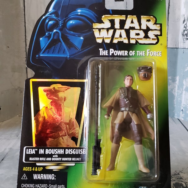 Star Wars –Leia in Boushh Disguise with Blaster Rifle and Bounty Hunter Helmet - The Power of the Force - 1997 Lucasfilm Ltd. Hasbro Inc