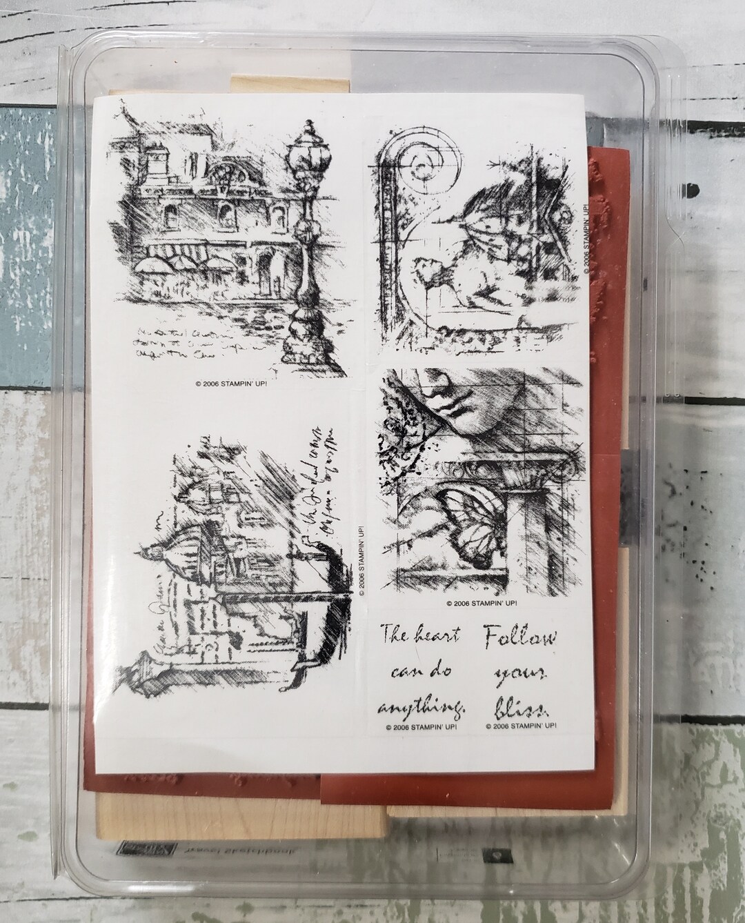 Stampin’ up 2006 Retired Set Travel Sketchbook Set of 6 Stamps With