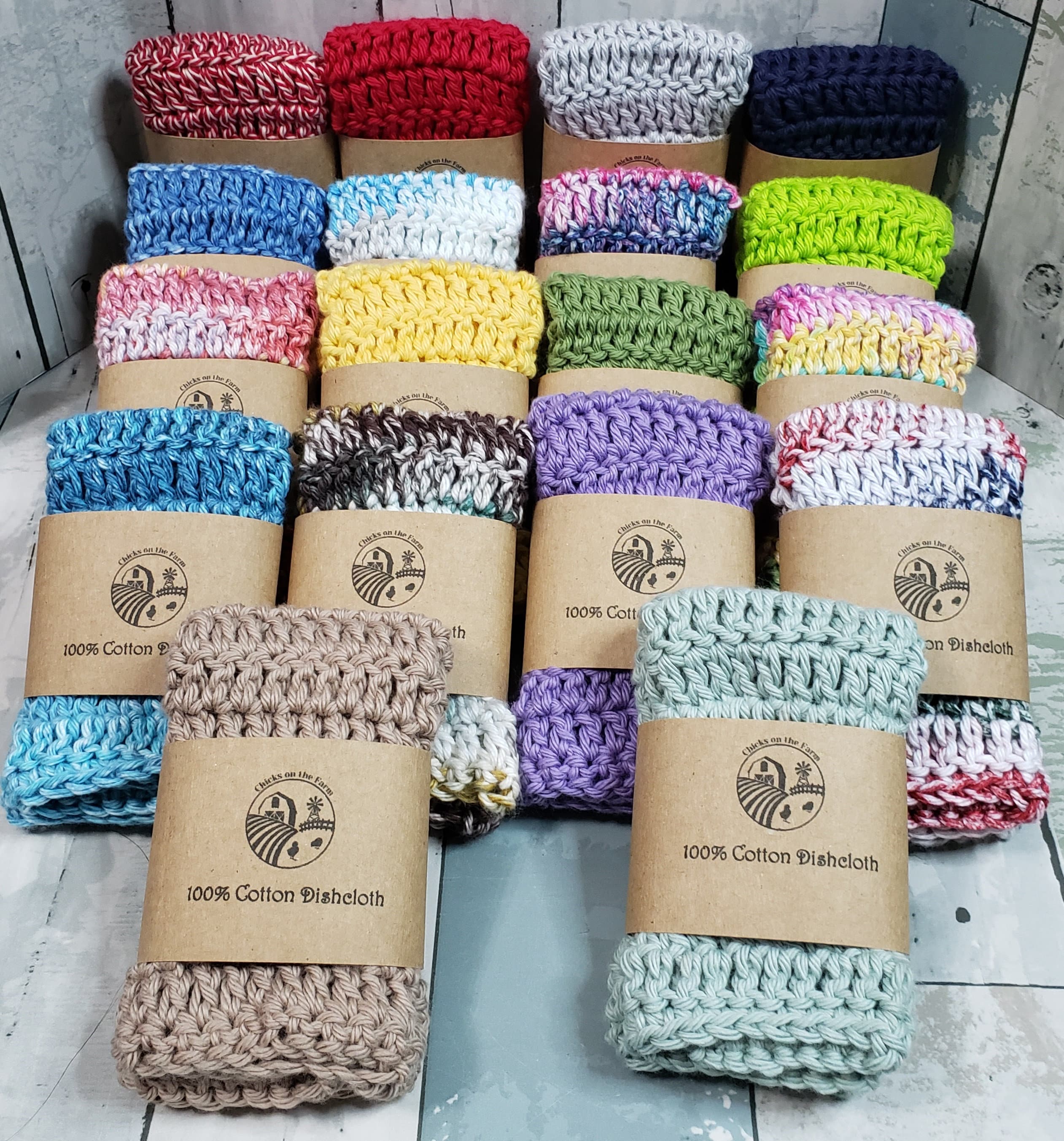 100 Cotton Dishcloth Washcloth Super Soft 8 in X 8 in Solids