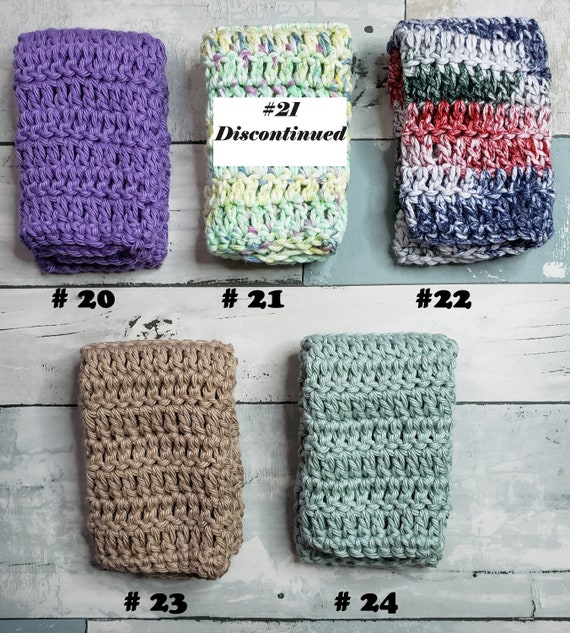 100% Cotton Dishcloth / Washcloth Super Soft 8 in X 8 in Solids and  Multicolored Hand Crocheted Made With I LOVE THIS Cotton Yarn 