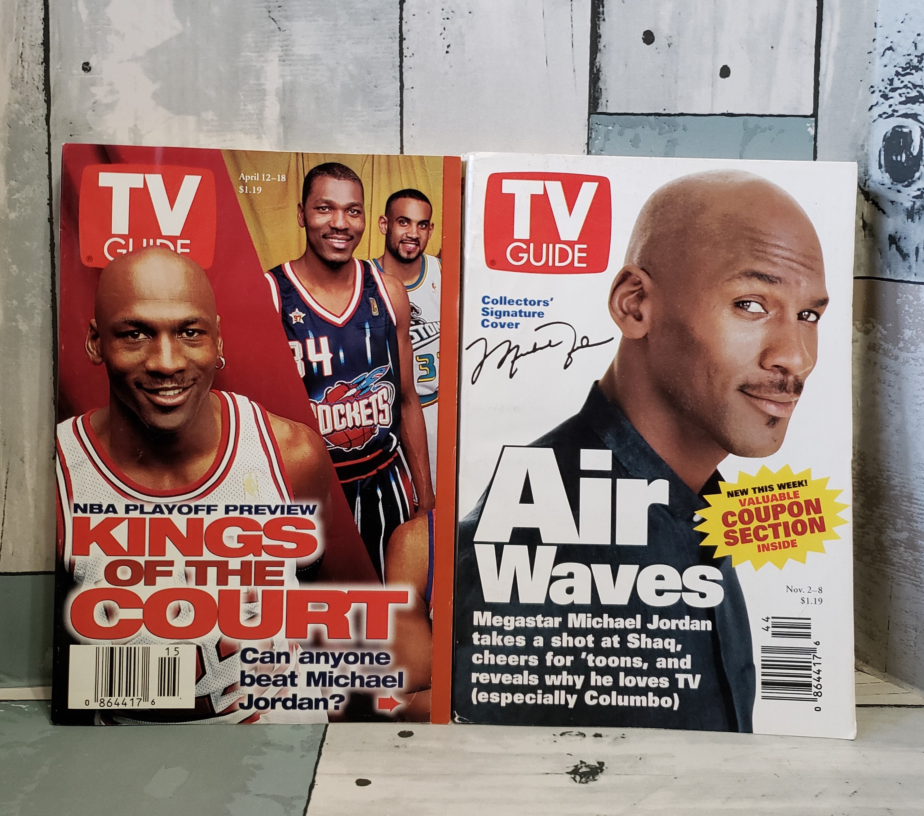 Lot of TWO Michael Jordan TV Guide Magazines – November 2-8, 1996