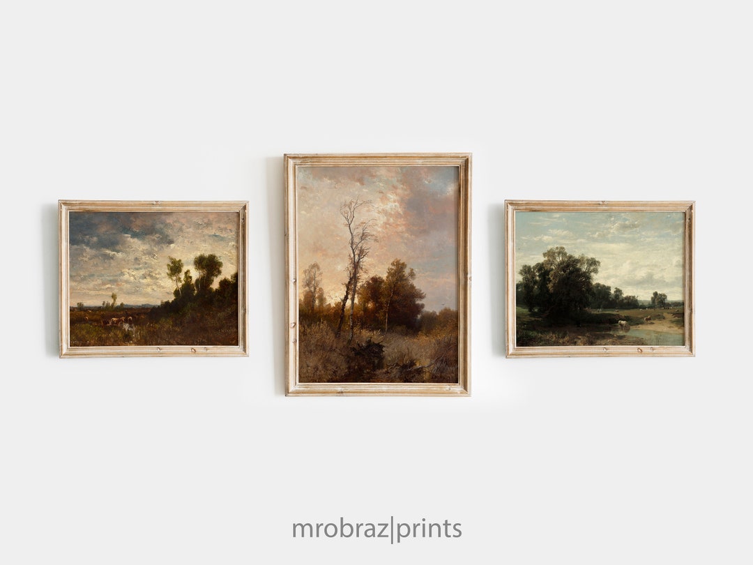 Vintage Farmhouse Wall Decor Gallery Set of 3 Country Art Prints ...