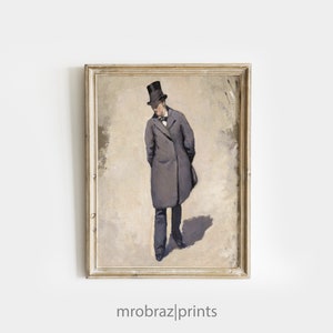Gentleman Painting | Vintage oil painting study | Moody portrait digital printable