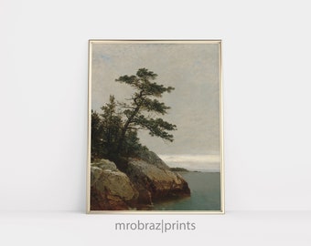 Vintage Landscape Painting | Toned Nature Tree Print | Printable Wall Art