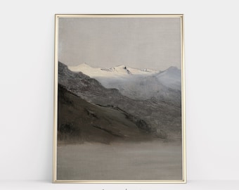 Vintage Art Landscape Painting | Muted Landscape Wall Art Digital Printable