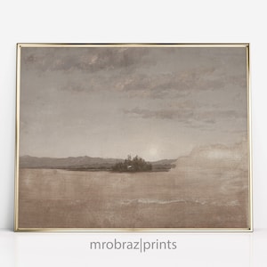 Printable Poster Muted Landscape Painting | Neutral Vintage Rustic Decor Digital Download