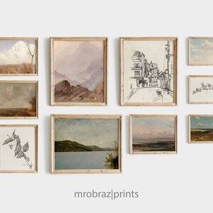 Printable Gallery Wall Art Set of 10 Oil Paintings, Vintage European Farmhouse Decor, Digital Art Prints