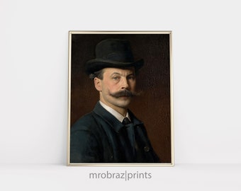 Portrait of a man | Vintage wall art | Antique oil painting | Digital downloadable printable