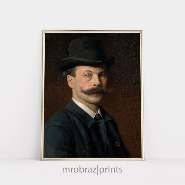 Portrait of a man | Vintage wall art | Antique oil painting | Digital downloadable printable