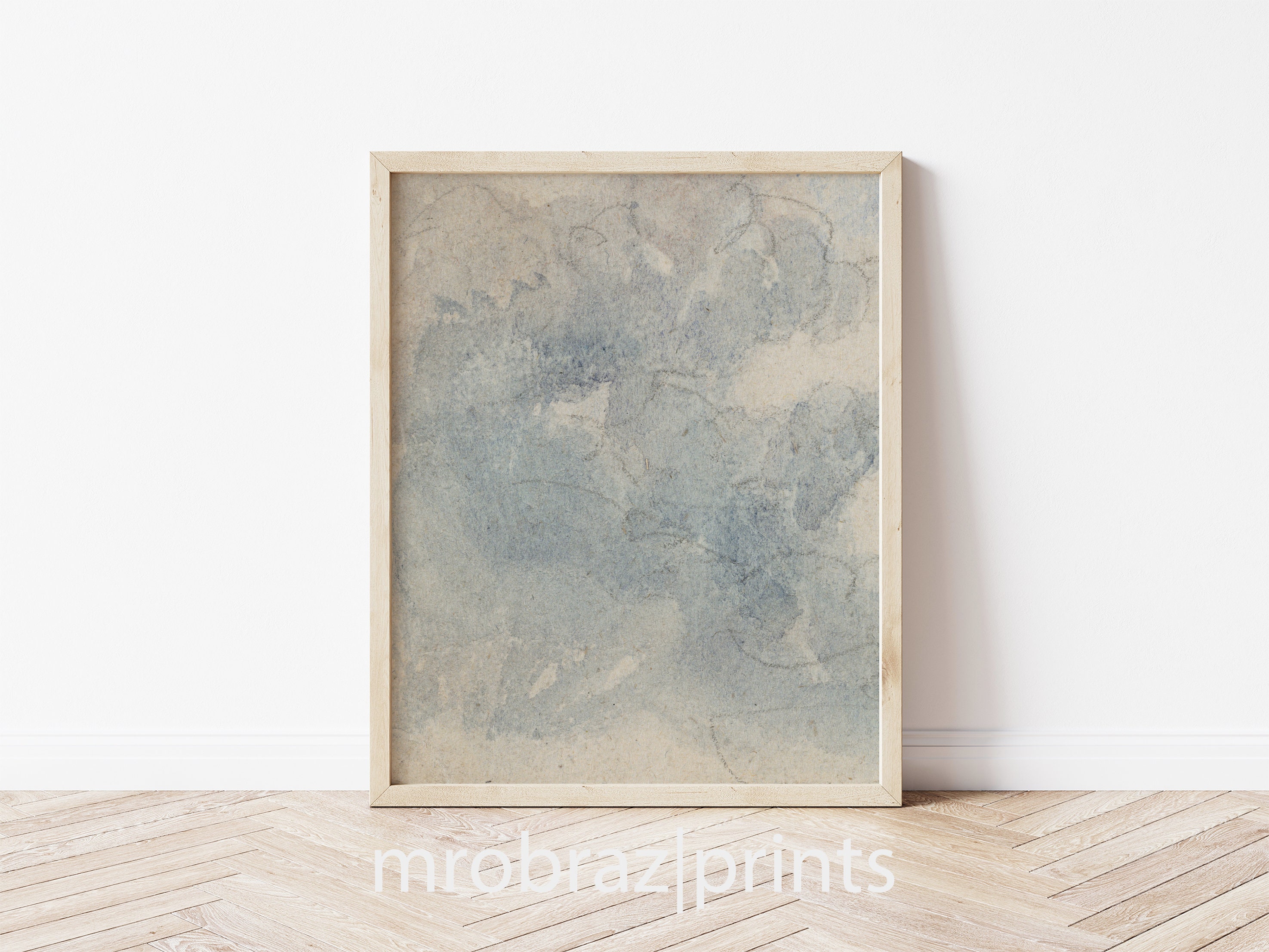 Vintage Cloud Triptych [printable] Set of 3 Watercolour Paintings ...