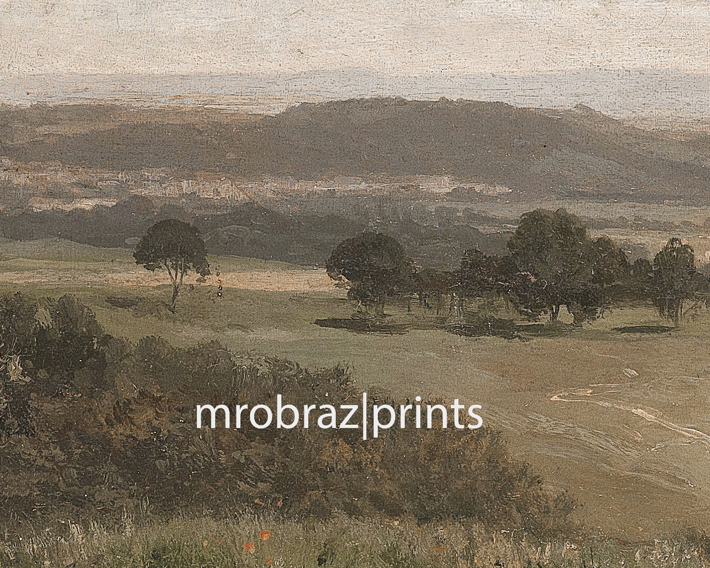 Gerahmte Wandkunst – Bauernhaus-Landschaft Mit See, 61 X 40 Cm, Holz, Für Wohnzimmer, Schlafzimmer, Büro