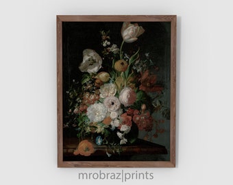 アドルフ・モンティセリ、花の静物画、1875年 ダークムーディな壁飾り