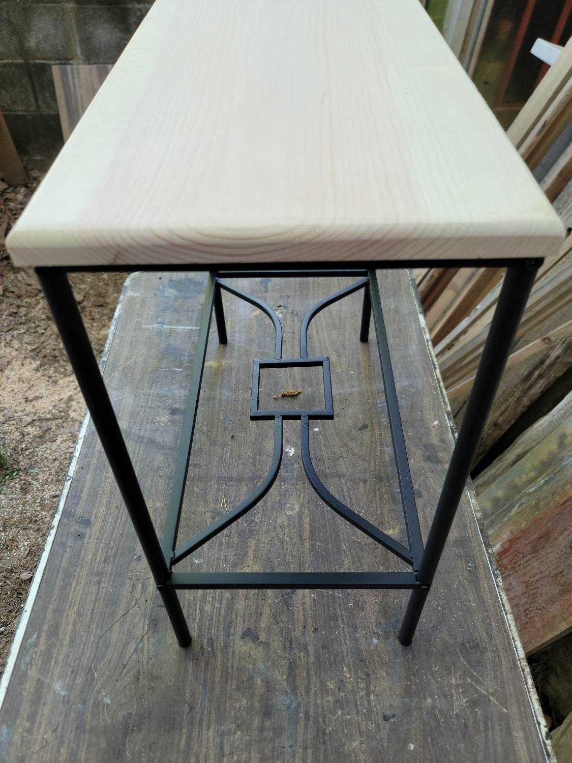 Farmhouse End Tables. Rustic Metal & Wood End Tables. Sewing Etsy