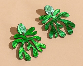 For Matisse No. 1 // Forest Green Matisse inspired  statement earrings