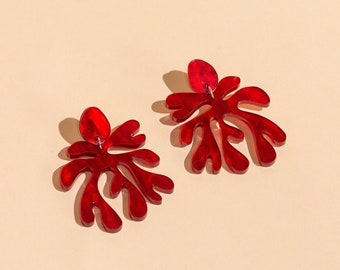 For Matisse No. 1 // Red Matisse inspired  statement earrings