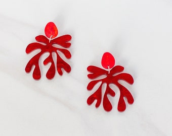 For Matisse No. 1 // Red Matisse inspired  statement earrings