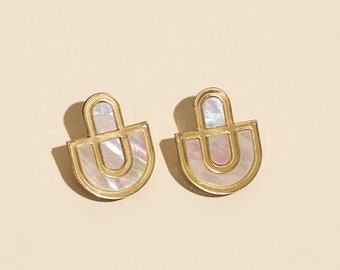 Mother of Pearl Earrings - Handmade Jewelry Mother&#39;s Day gift