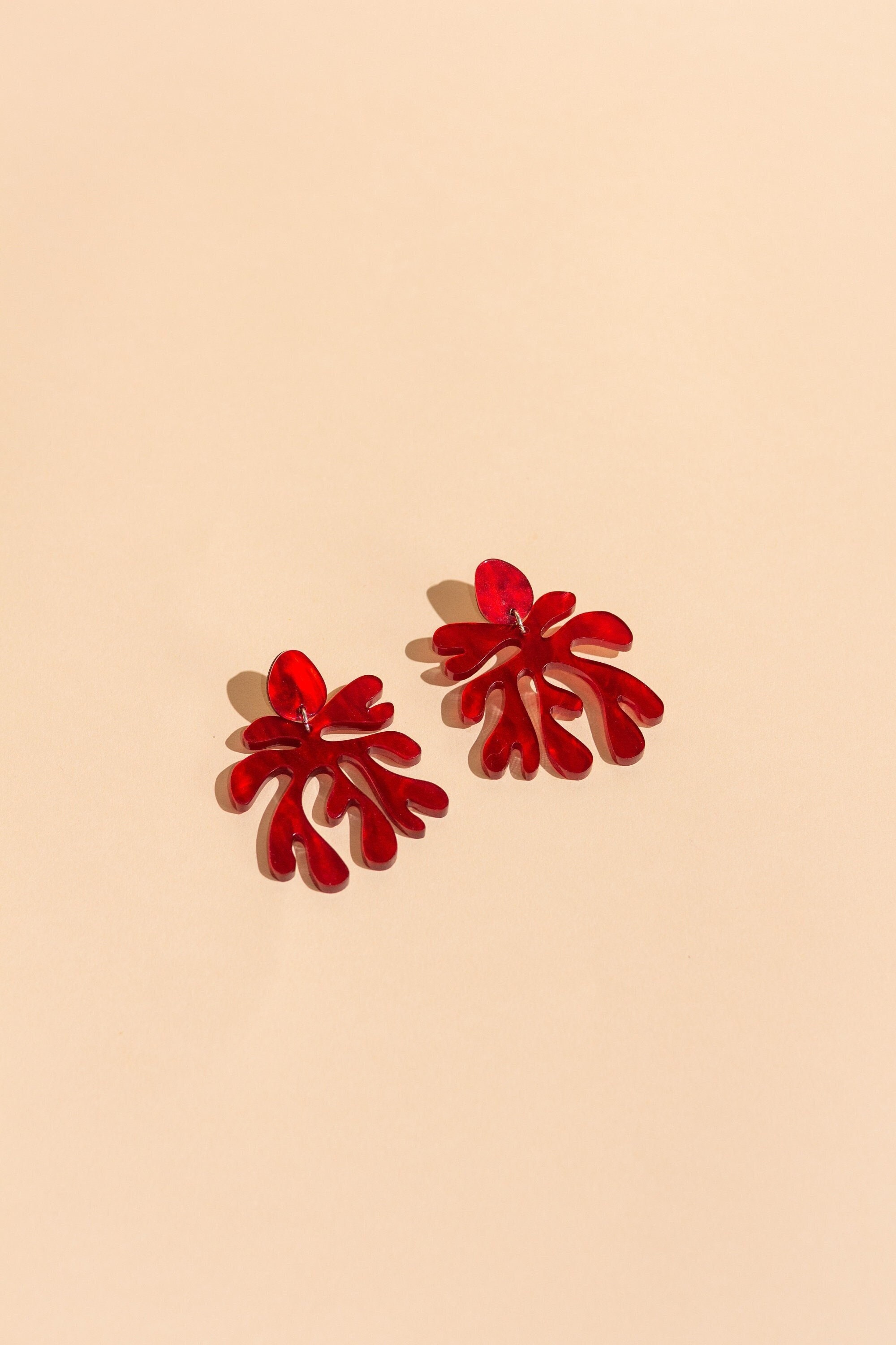 For Matisse No. 1 // Red Matisse inspired  statement earrings