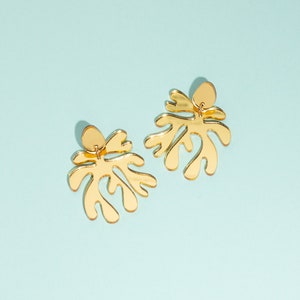 Mirror Gold Matisse inspired  statement earrings