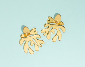 Mirror Gold Matisse inspired  statement earrings