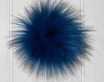 Royal Blue Alaskan Husky Long Hair Faux Pom