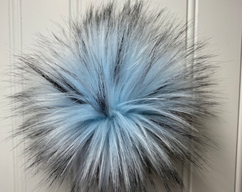 Light Blue Alaskan Husky Long Hair Faux Pom