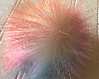 Multicolor Candy Shag Long Hair Faux Pom
