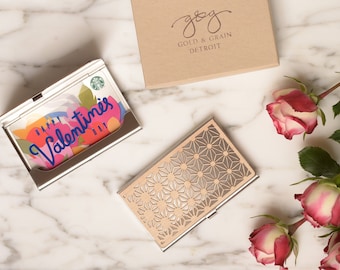 Visitenkarte Halter für Frauen, Visitenkarte Halter, Visitenkarte Fall Frauen, Metall Visitenkarte Fall, Tech-Zubehör, Muttertagsgeschenk