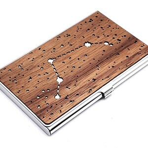Zodiac Visitekaartje houder, Ram Constellation Business card case, Astrologie geschenk, Celestial credit card houder, Verjaardag Horoscoop, sterren