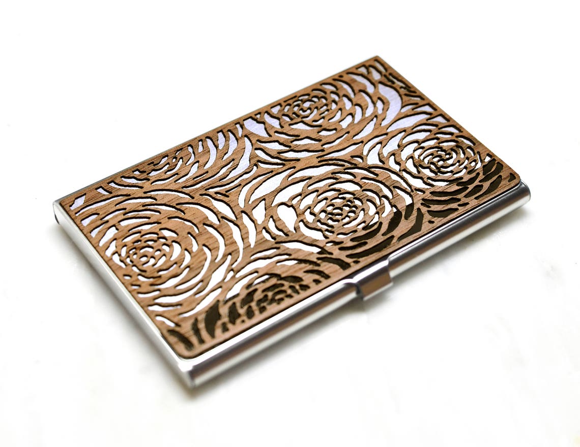 Business Card Holder Women floral Business Card Case Etsy Denmark