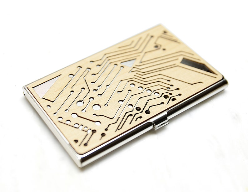 Business card case Circuit board Business card holder for man Tech gift men Engineer gift Fathers day gift Tech gift dad office gift image 9