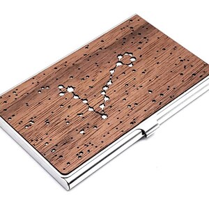 Vissen sterrenbeeld visitekaartjehouder, Constellation visitekaartje geval, Astrologie geschenk, Hemelse kaarthouder, Verjaardag Horoscoop, sterren