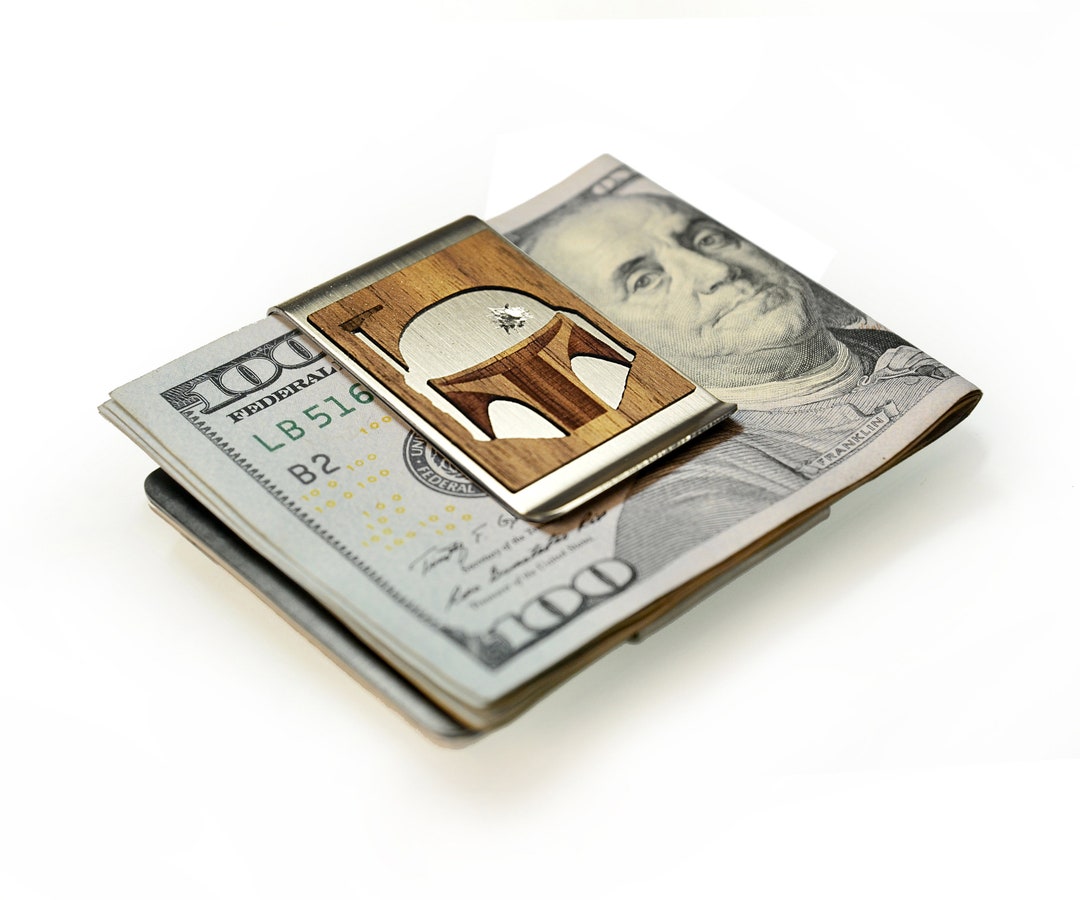 Star Wars Money Clip, Boba Fett, Star Wars Gift Him, Star Wars Business Card Holder, Mandalorian ...