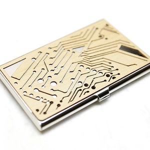 Business card holder Business card case Graduation gift Tech gift Graduation gift men College Student gift Grad gift Circuit board image 8